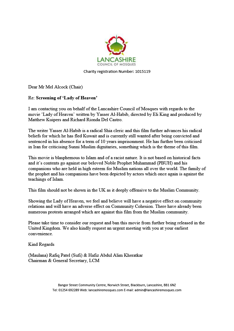 Lady of Heaven Letter